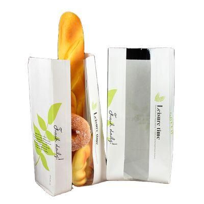 Food Grade Eco Friendly Bakery Bags with Clear Front Window, Recycled Kraft Singles Repack Kraft Paper Custom Bread Bag