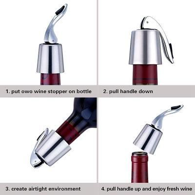 Custom Reusable Amazon Hot Sale Stainless Steel Airtight Silicone Sealed Pumping Wine Vacuum Saver Bottle Stopper for Sale