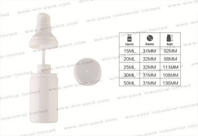 Manufacturer Sell Cosmetic Airless Lotion Bottle 50ml with Black Cap 15ml 20ml 25ml 30ml 50ml