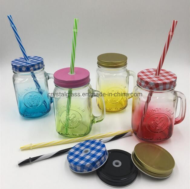 480ml 16oz Glass Mason with Handle Jar