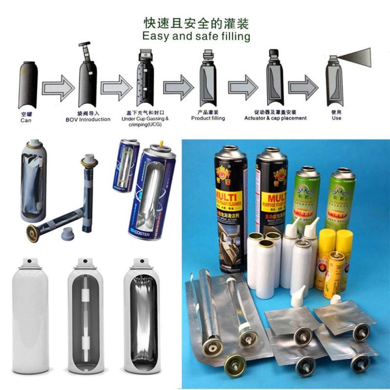 Customized Tin Aerosol Spray Aluminum Can Bag on Valve