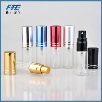 5ml Mini Portable Colorful Glass Perfume Bottle with Aluminum Atomizer