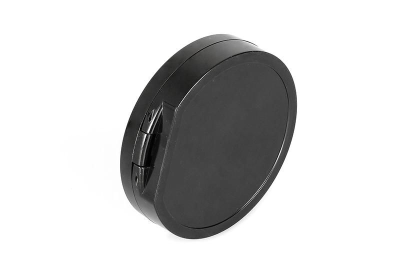 3 Holes Black Round Quality Round Plastic Empty Case Eyeshadow Case with Mirror