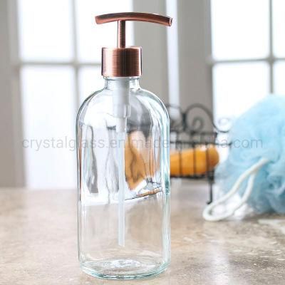 Clear Glass Soap Dispenser Bottle 500ml