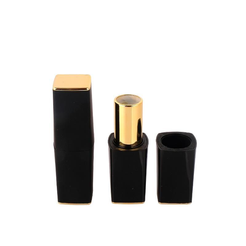 4.3G in Stock Top Sell Low MOQ Luxury Lip Shape Cosmetic Containers Black Matte Lipstick Tube for Makeup