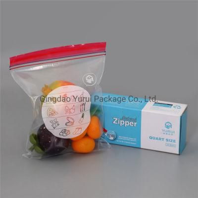 Customized Logo Food Storage LDPE Packaging Quart Bag