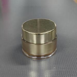 Gold Round Plastic Cosmetic Container 15g Acrylic Cosmetic Jar