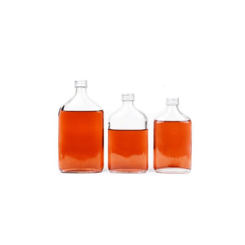 Flat Cold Brew Coffee Glass Bottle 200ml 250ml for Whiskey Flask