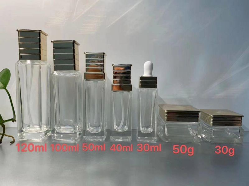 Ds001 Cosmetic Bottles Skin Care Packaging Sets and Jars Glass  Have Stock