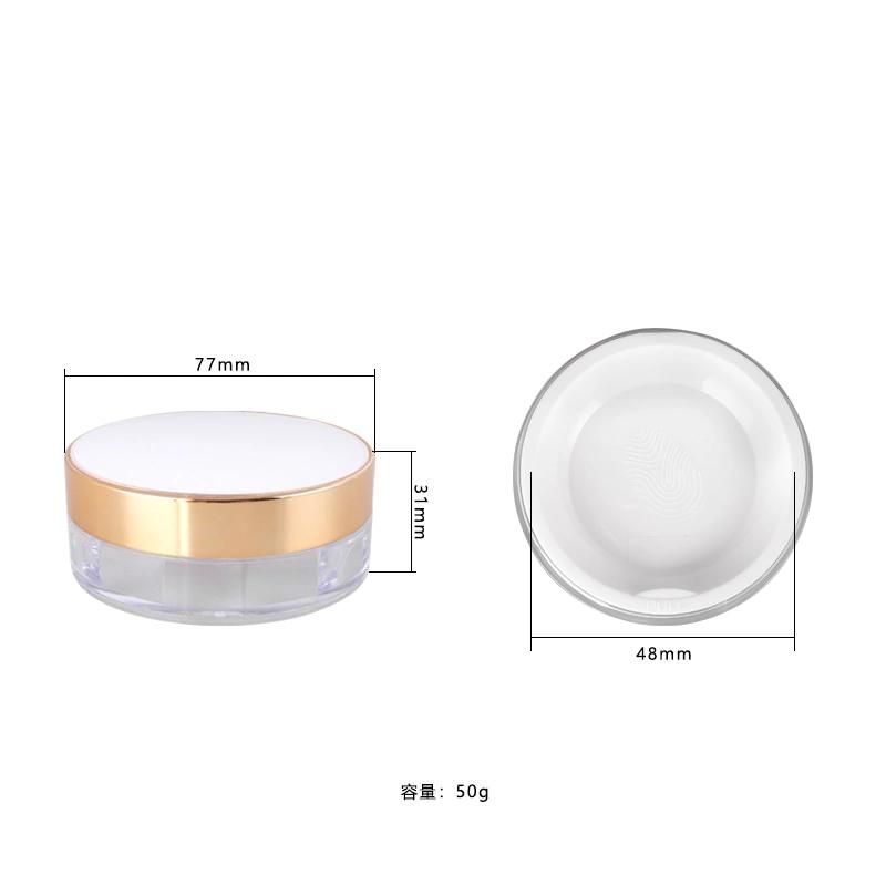 Wholesale Customized Makeup Packaging Round Plastic Empty Loose Powder Jar Cosmetic Case