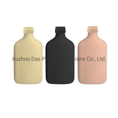 Matte Black Bottle 200ml Flat Square Glass Flask Cold Brew Bottle for Whisky