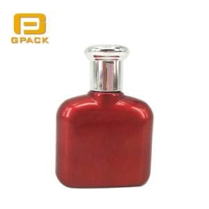 Red Color Coating Vintage Perfume Bottles with Pump Empty Glass Perfume Bottles Atomizer Spray Classic Model Arabian Flat Perfume Bottle