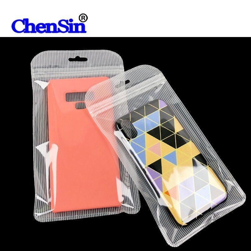 Phone Case Packaging Bag Stripe Plastic Zipper Bag