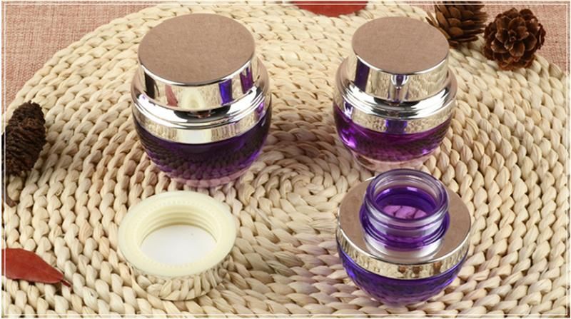 20g Glass Cream Replacement Bottle Electroplated Aluminum Cosmetic Empty Jar