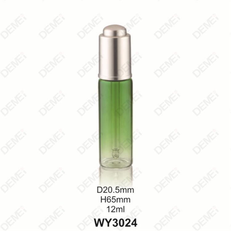 5ml-20ml Wholesale Cosmetic Packaging D20.5mm Stright Round Clear and Amber Serum Essential Oil Tube Glass Bottle with Gold Aluminum Press Button Dropper Cap