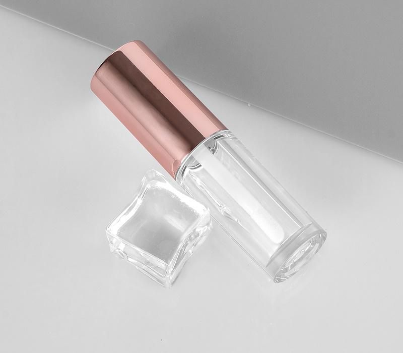 High Quality Hot Sale Rose Gold Small Cute Glitter Lip Gloss Packaging Empty Rose Gold Lip Gloss Tubes