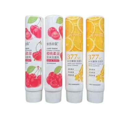 PE Cosmtiques White Cleanser Tube Soft Pump Bamboo Top Hand Cream Natural 100ml Plastic Squeeze Tubes