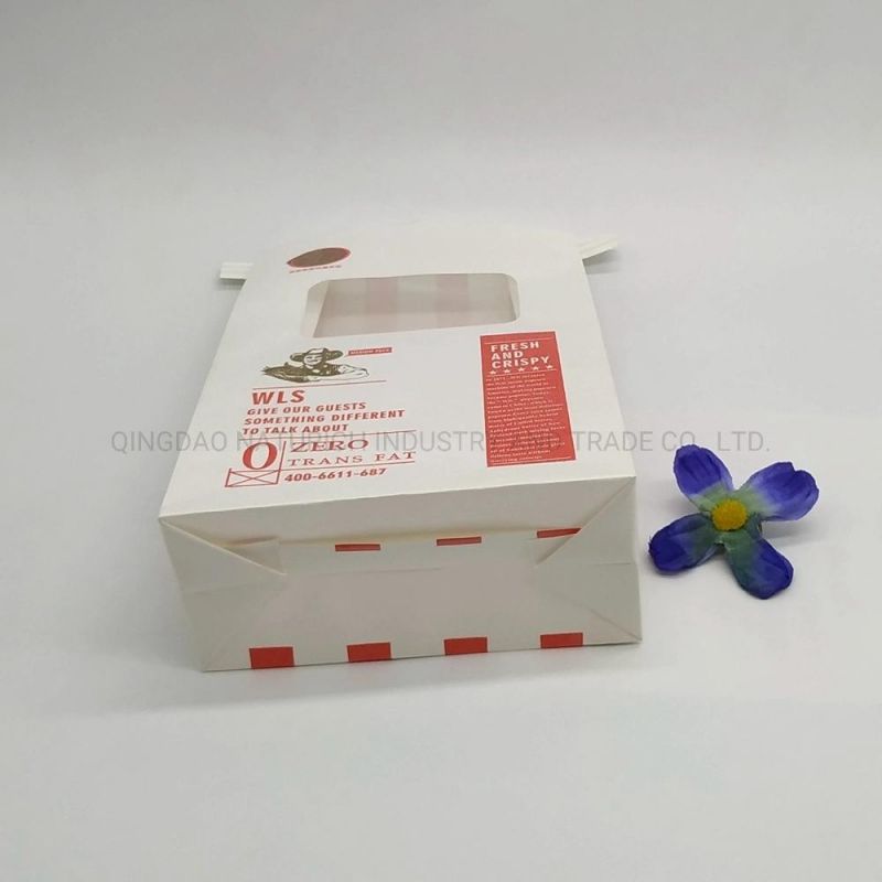 Kraft Paper Popcorn Bag Eco-Friendly Paper Bag with Window and Tin