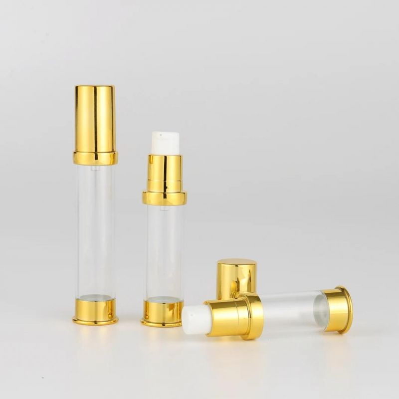 Gold in Stock 5ml 10ml 15ml Mini Atomizer White Head Mist Airless Spray Bottle Packaging Cosmetic Airless Pump Bottle