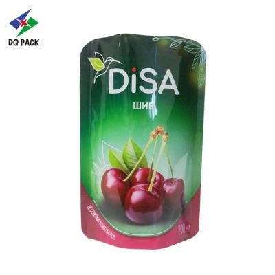 Dq Pack Custom Print Mylar Bag Custom Logo Plastic Packaging Bag Stand up Perforated Pouch for Juice Packaging