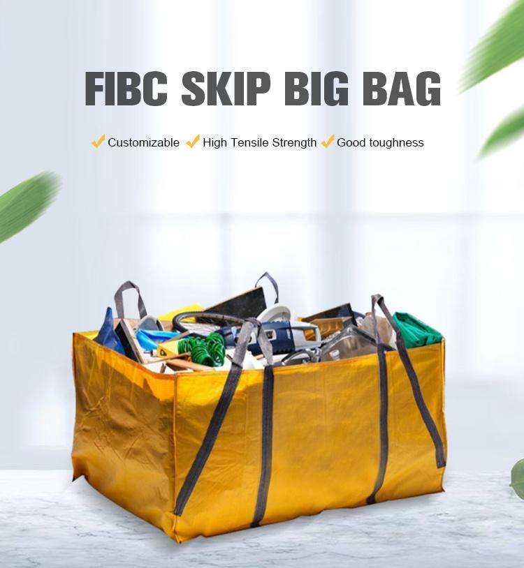 1500kg Recycling FIBC Dumpster PP Skip Big Bags for Construction Waste Garbage