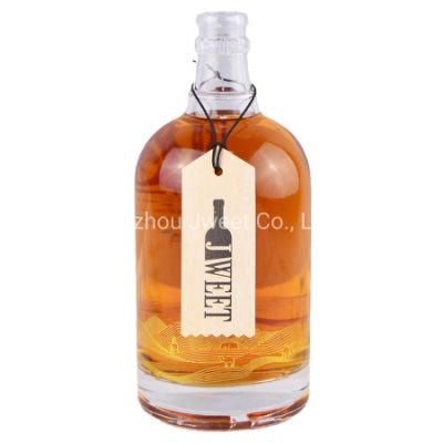 Empty Glass Liquor Bottle Whisky Vodka Glass Round Bottles