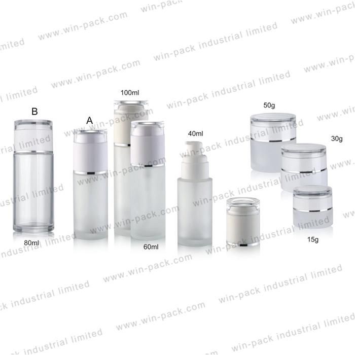 40ml 60ml 100ml 80ml Cosmetics Packaging Custom White Glass Lotio Bottle with Pump for Skincare