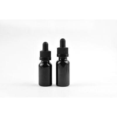 10ml Bright Black Hemp Oil Glass Container Packing Bottles with Dropper