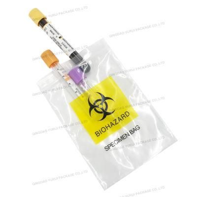 Custom Double 60 LTR Zipper Lab Specimen Waste Biohazard Bags with Ziplock