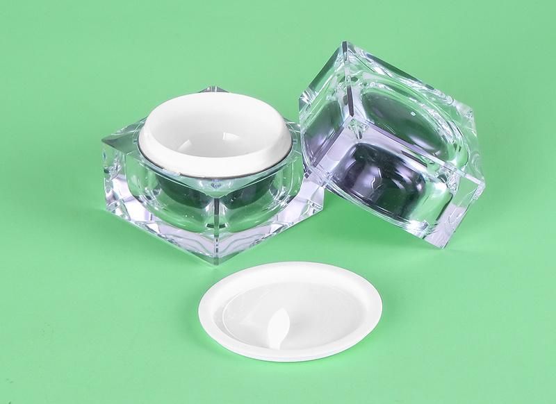 Luxury Unique 20g 30g 50g Cosmetic Jar Acrylic Jar Plastic Jar Cream Jar with Hand Pull Gasket