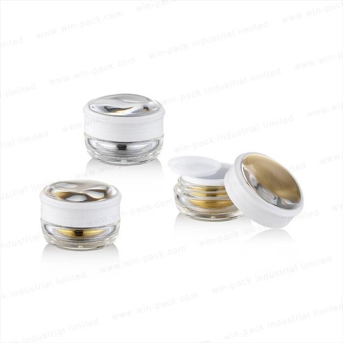 Winpack Cream Jar Wholesale Outside Clear Transparent Cosmetic Packaging Jar Spray Golden Inside The Cream Jar with Hot Sale