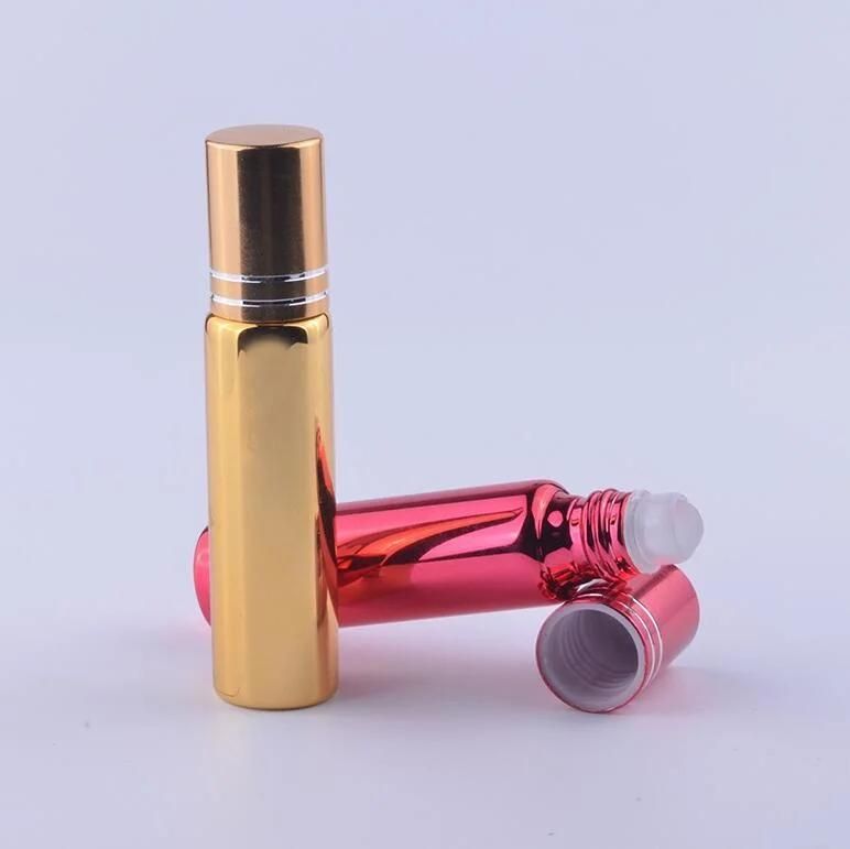 10ml Hot Sale 6 Colors UV Glass Roller Ball Parfum Bottles, High-Quality Mini Roll-on Bottle for Essential Oils