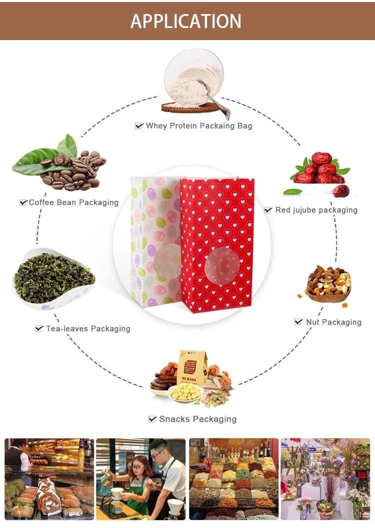 Kraft Resealable Tin Tie Poly Lined Bakery Paper Bag with Window