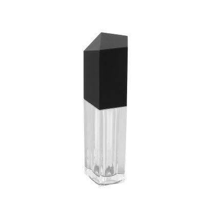 Popular Unique Empty Transparent Black Cosmetic Packaging 4G Lip Gloss Tube for Makeup Packaging