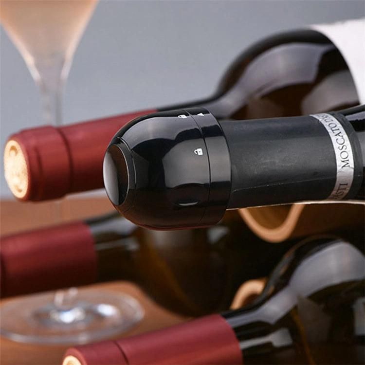 Custom Logo Vacuum Red Wine Bottle Cap Stopper Silicone Sealed Champagne Bottle Stopper Cork Vacuum Retain Freshness Wine Plug Bar Tools