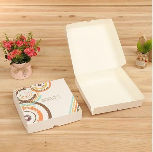 Wholesale Customized Color Printing Thickened 1/2/3/4/9 Single Donut Packaging Box Carton Disposable Blank Pastry Baking Packing