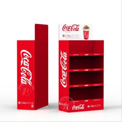 Custom Printed Shampoo Cola Milk Tea Beverage Supermarket Promotional Paper Display Shelves &amp; Printing Services