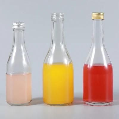 1L Clear Juice Glass Bottle with Metal Lid