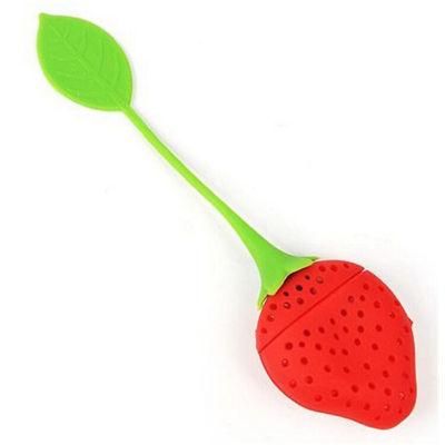 Reuseable Foof Safe Silicone Red Strawberry Shape Tea Leaf Bag Holder Tea Coffee Punch Filter Tea Infuser