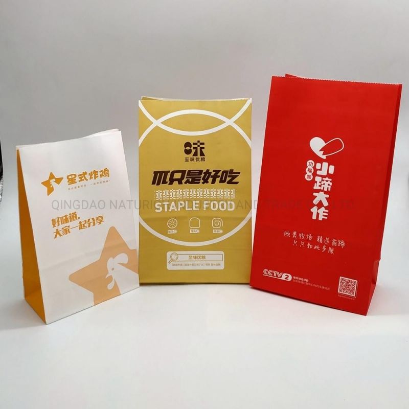 Factory Square Bottom Food Package Custom Branded Logo See Through Window Heat Seal Paper Popcorn Bags