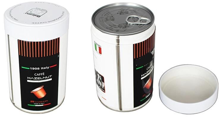 Welding Round Coffee Tin Box Coffee Can with Valve Lid