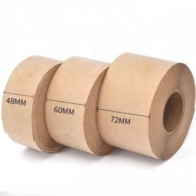 Custom Cheap Reinforced Logo Printed Gummed Kraft Paper Packing Tape Biodegradable Tape