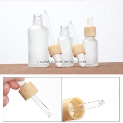 15ml 20ml Serum Bottle with Wooden Caps and White Dropper