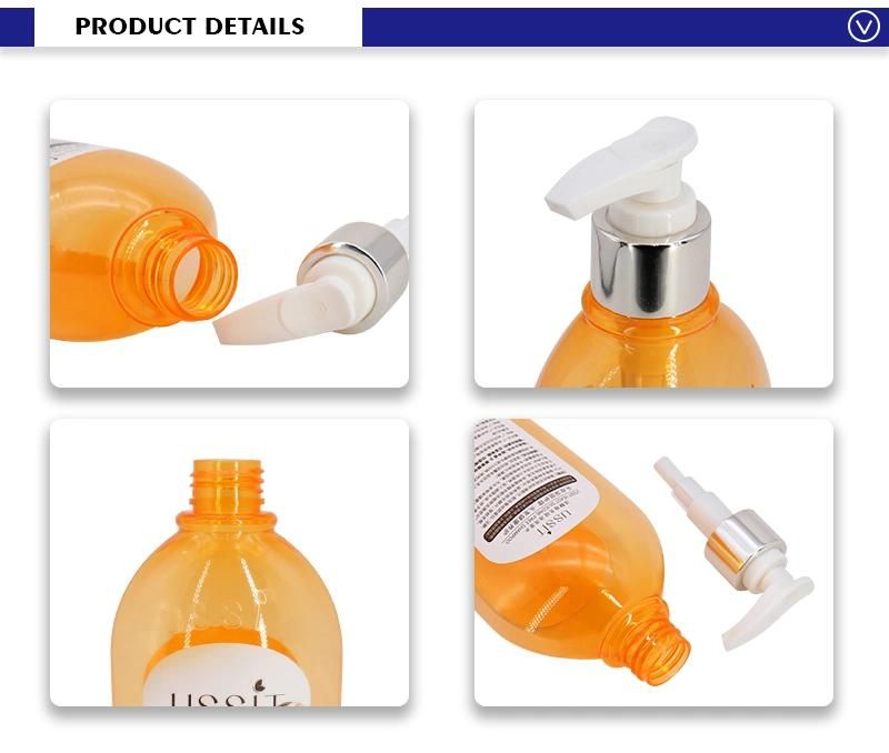 350ml Orange Plastic Pet Hair Lotion Bottles Fancy Shampoo Bottle Package