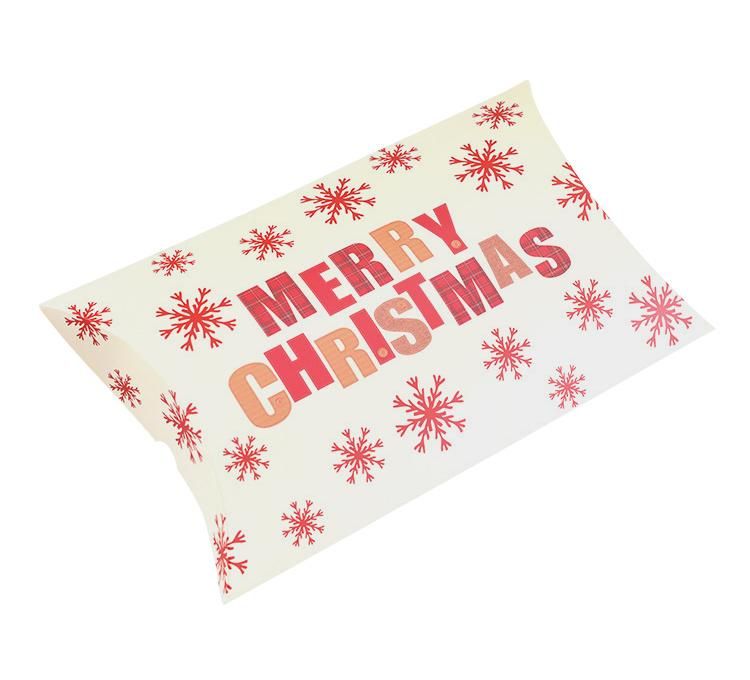 Wholesale Custom Size Snowflake Festival Gifts Packaging Christmas Candy Cardboard Pillow Box