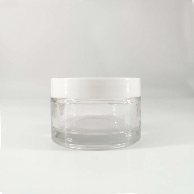 Empty 200g Transparent Glass Jar Cosmetic Packaging for Cosmetic