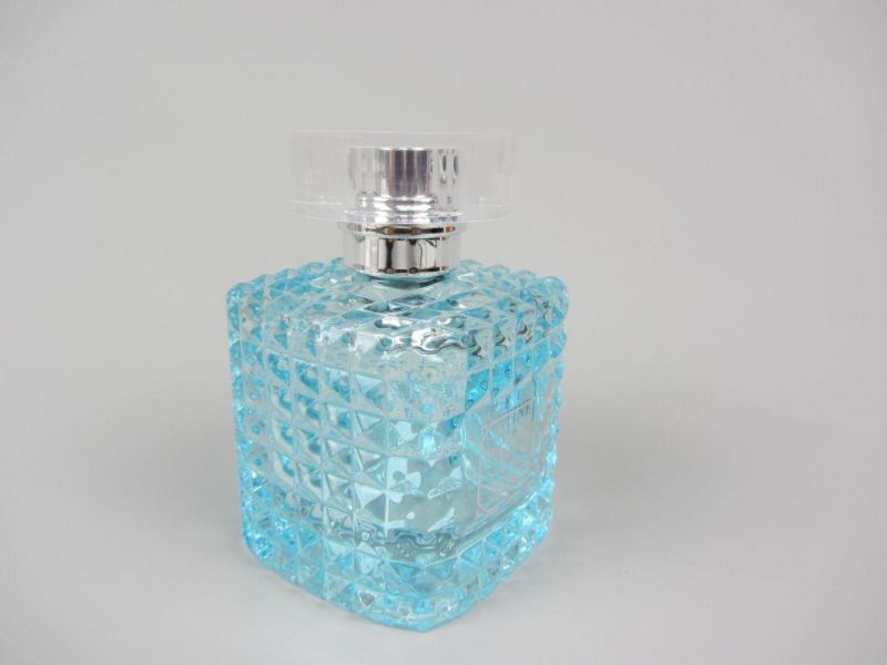 Empty Blue Color 100ml Crystal Perfume Bottles