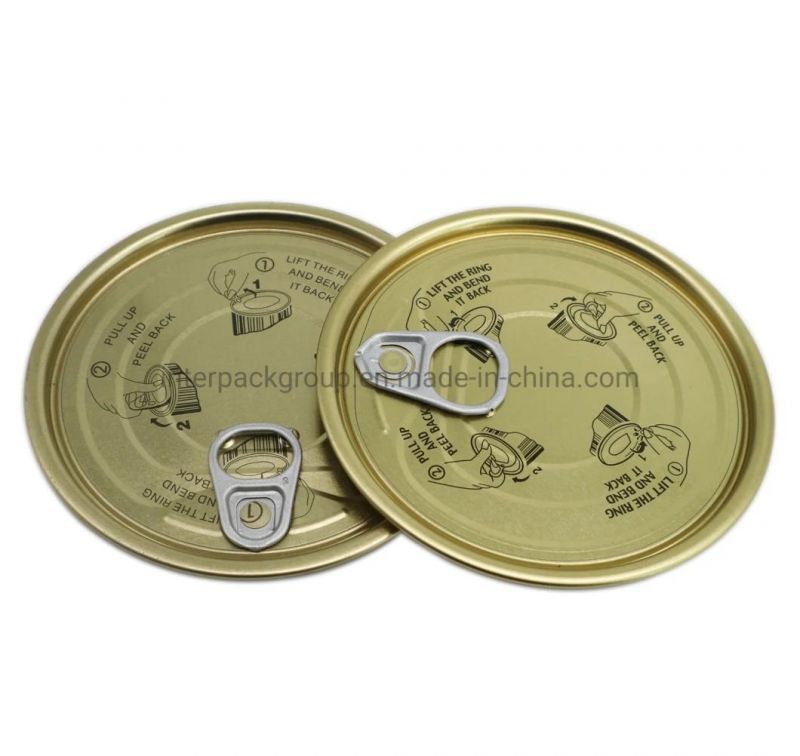 99mm Tinplate Top Metal Easy Open End 401 Eoe Food Tin Easy Peel Lid Full Aperture