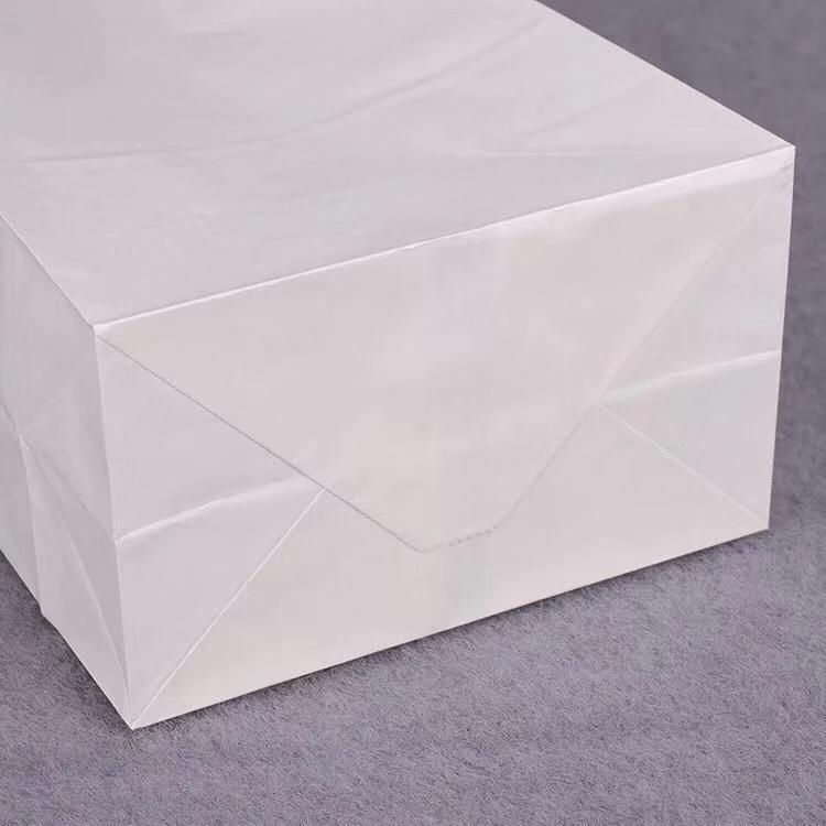 Customized White Kraft Paper Block Bottom Bag