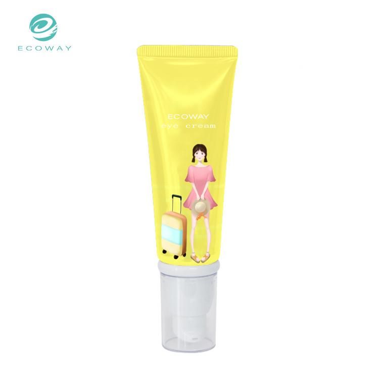 Eco Friendly Diameter 30cm Empty 50ml Soft Airless Pump Cosmetic Cream Packaging Round Tubes